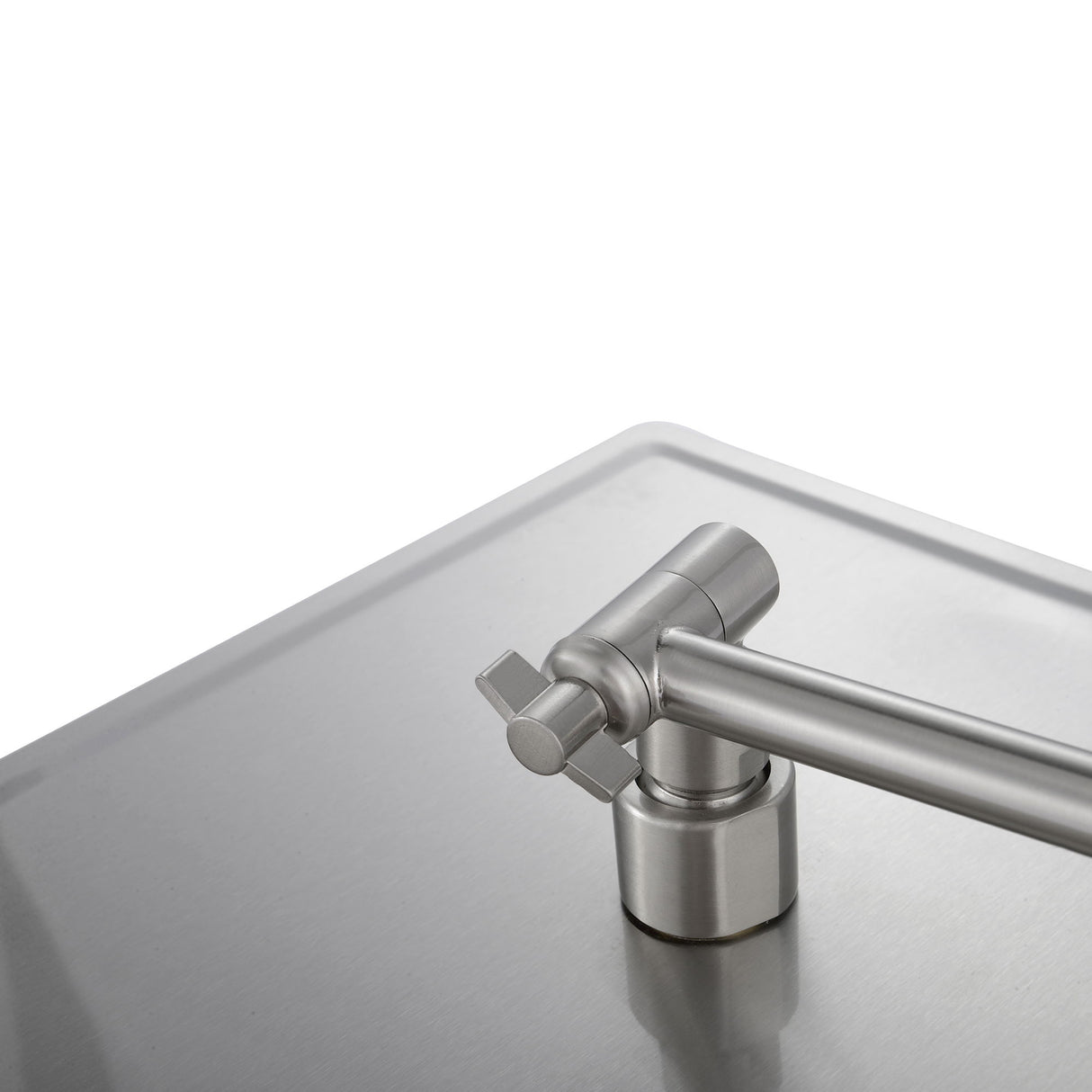 Luxury Rain Shower Head With Adjustable Arm, 10" Square, Stainless Steel - Brushed Nickel