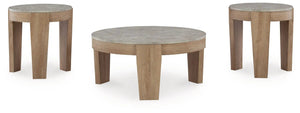 Guystone - Occasional Table Set (Set of 3) - Light Brown - Best Buy Furniture