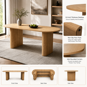 70.8" Oval Dining Table for 4-8