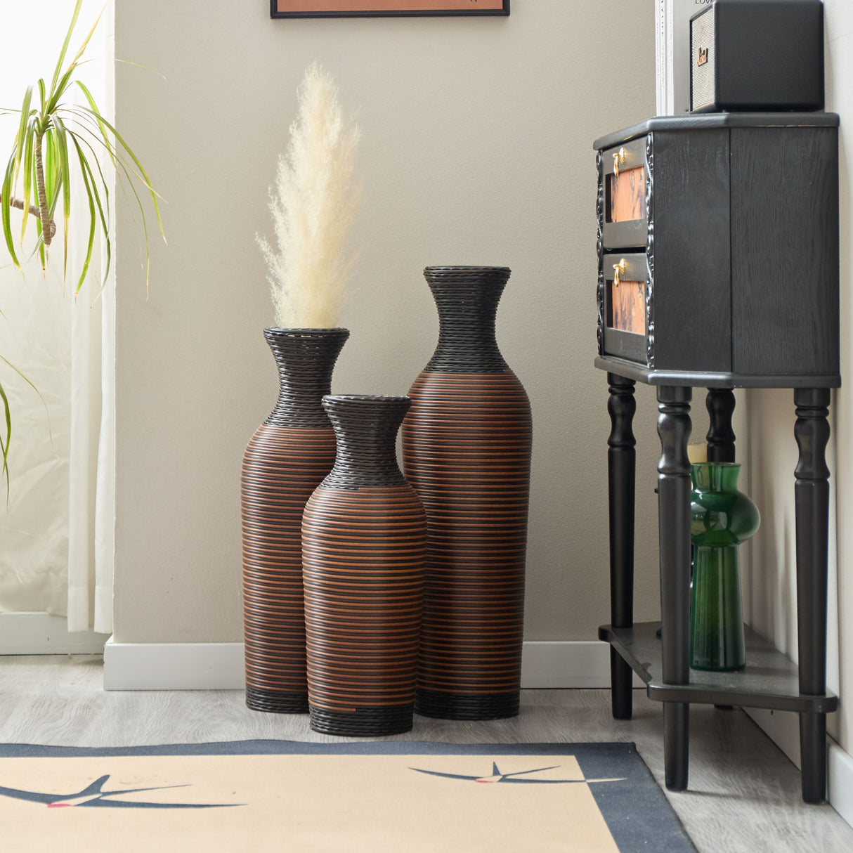 Classic And Neat Floor Vase, High Independent Flower Stand (Set of 3)