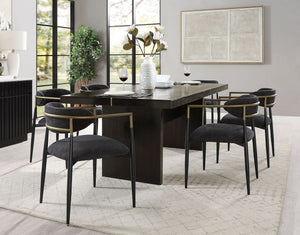 Jaramillo - 7 Pieces Dining Room Set - Gold / Rustic Espresso - Best Buy Furniture