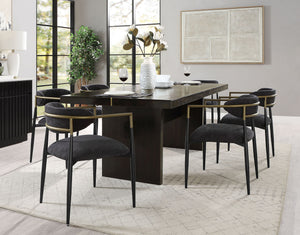Jaramillo - 7 Pieces Dining Room Set - Gold / Rustic Espresso