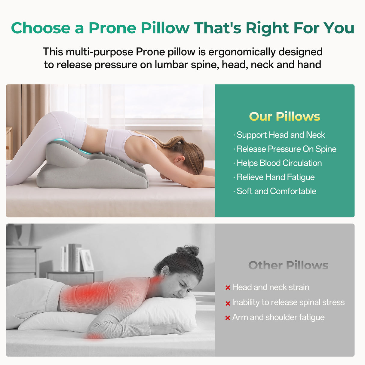 Ergonomic 27° Memory Foam Support Pillow