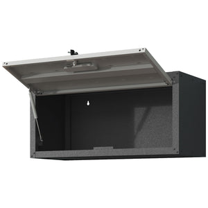 Heavy Duty Metal Wall Mounted Tool Storage Cabinet Steel Metal Garage Storage Cabinet - Black / Gray