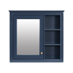 Bathroom Vanity With Top Sink, 2 Doors And 3 Drawers, Freestanding Set With Mirror Cabinet