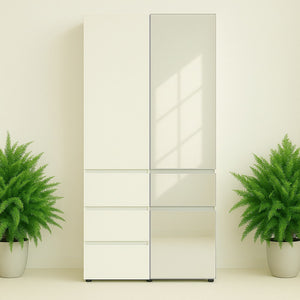 Elise - Modular Closet System With Mirror And Customizable Storage - White