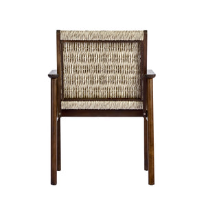 Outdoor Dining Chair Set with Acacia Wood & Wicker Rattan