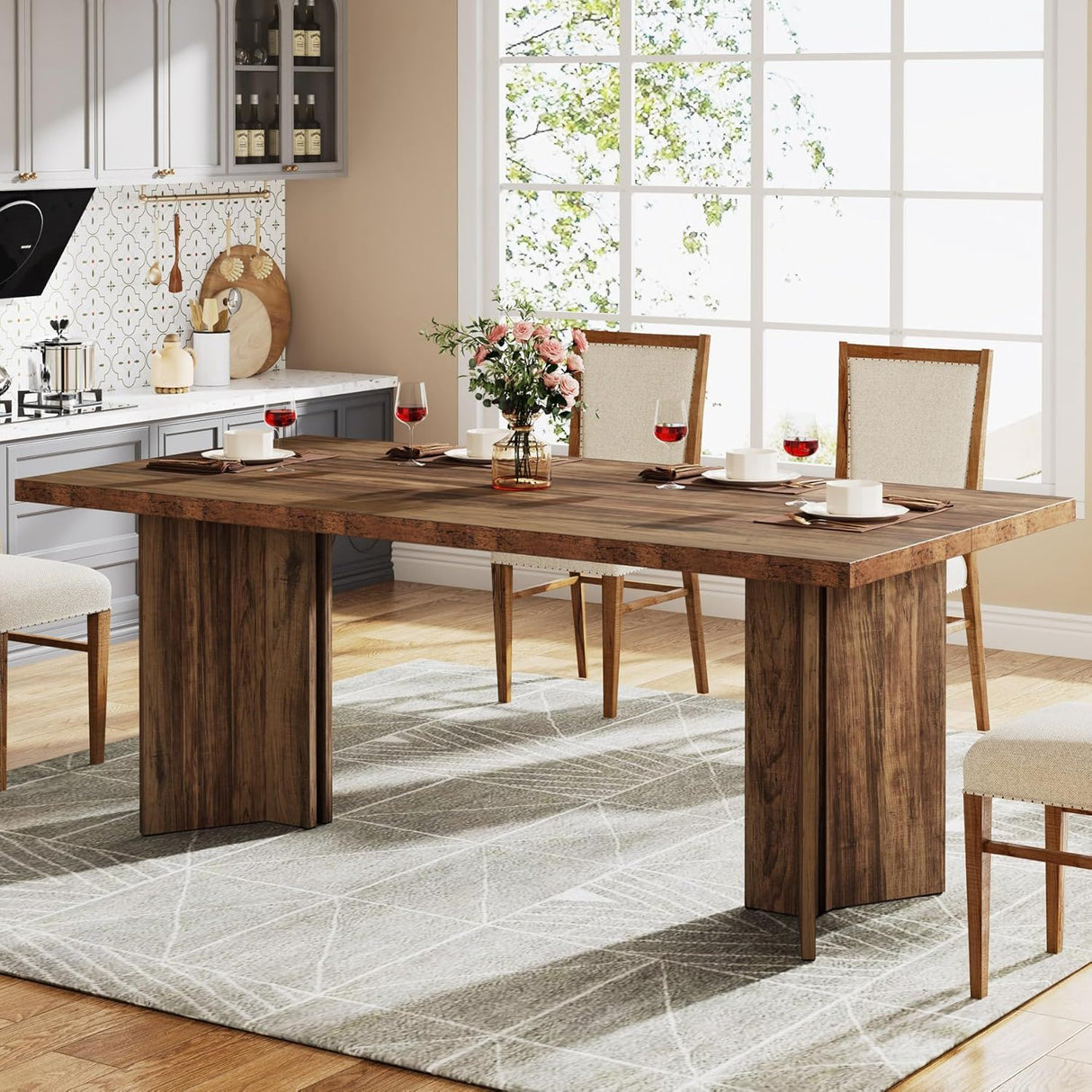 Dining Table For 4 - 6 People, Kitchen Table With Thick Top