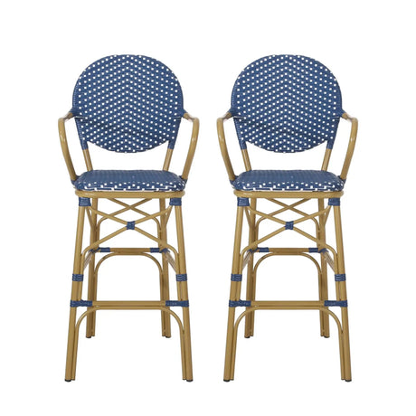 Outdoor Wicker And Aluminum French Barstools (Set of 2) - Best Buy Furniture