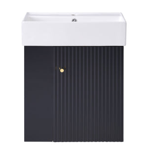 Modern Floating Bathroom Vanity With Ceramic Basin Perfect For Small Bathrooms
