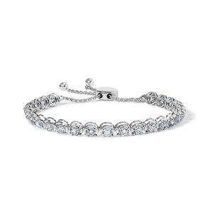 14K White Gold 6.00 Cttw Diamond 4â€-10â€ Adjustable Bolo Tennis Bracelet (I-J Color, I1-I2 Clarity)
