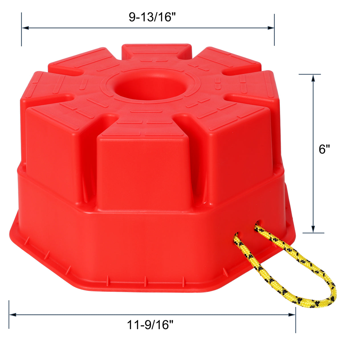 6-Inch RV Jack Block, 2-Pack with Carry Bag and Rope, Red
