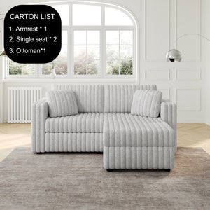 75.6" Soft Modular 2-Person Sofa with Hydraulic Lift
