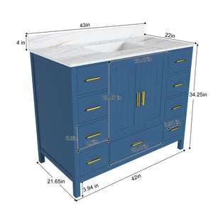42" Modern Solid Wood Bathroom Vanity with Sink