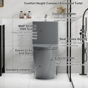 1 Piece Toilet With Tornado Flush, Dual Flush, And ADA Height Comfort Chair