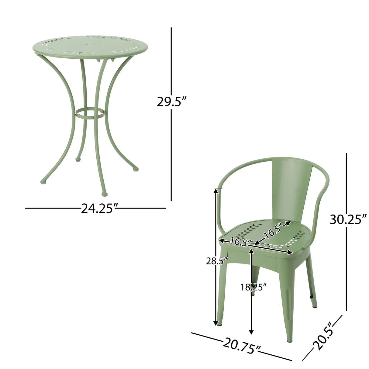 Ambrosia - 3 Piece Bistro Set With Leaf Motifs Top And Seat - Best Buy Furniture