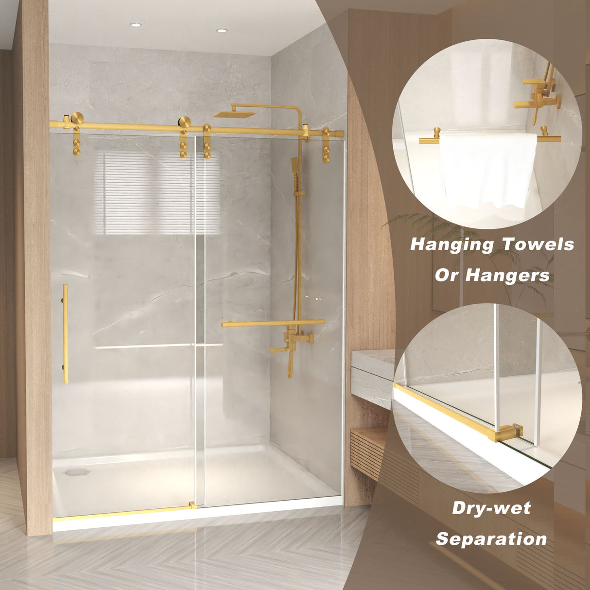 44-48" x 76" Frameless Sliding Shower Door
