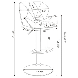 Adjustable Bar Stool With Height-Adjustable Base (Set of 2)