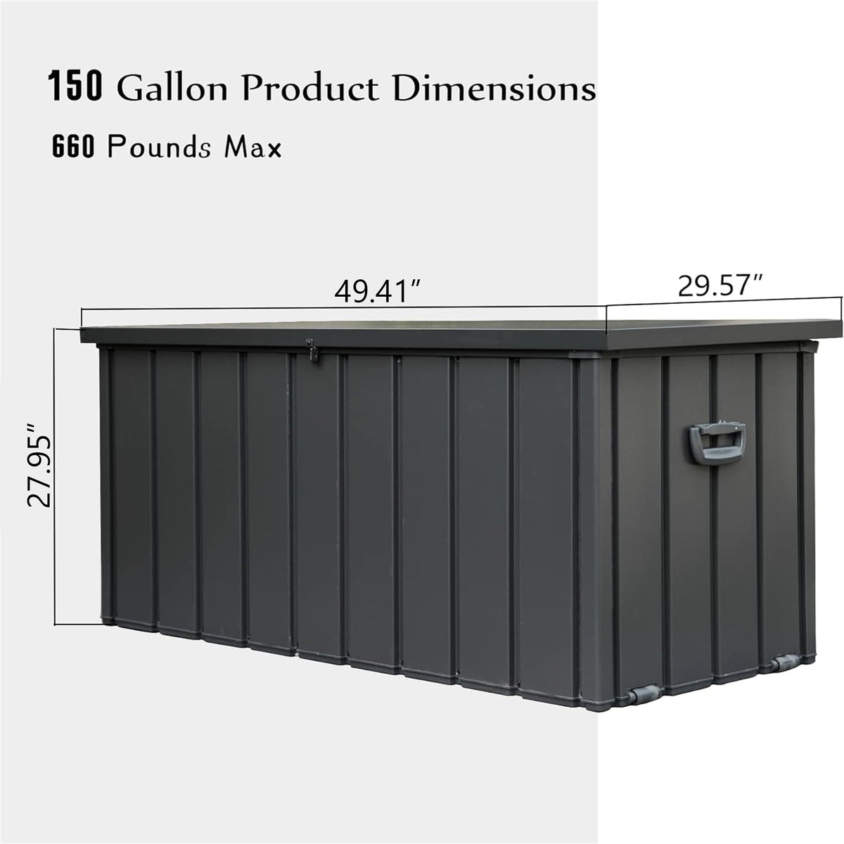 150 Gallon Outdoor Storage Deck Box - Waterproof and Lockable