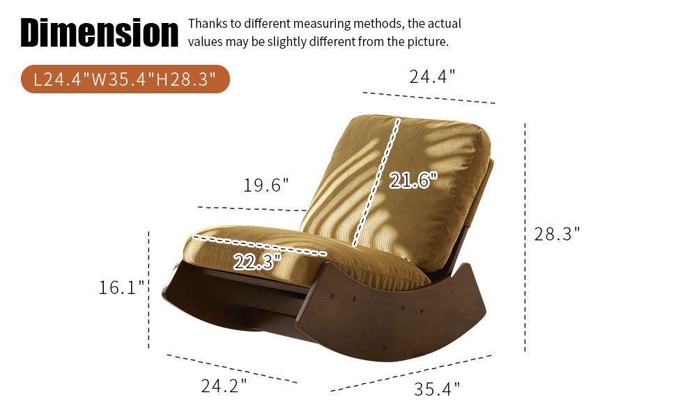 Comfortable High-Quality Upholstery Glider Rocking Chair