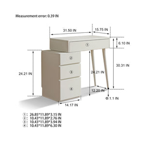 Table Dresser Without Mirror, Compact Dresser Accessories Storage Drawer - White