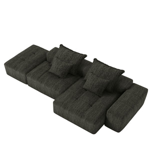 Modern Oversized DIY Combination Modular Sectional Sofa With Pillows