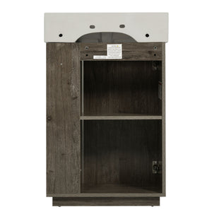 Bathroom Vanity With Sink, Freestanding Wood Grain Cabinet With Storage