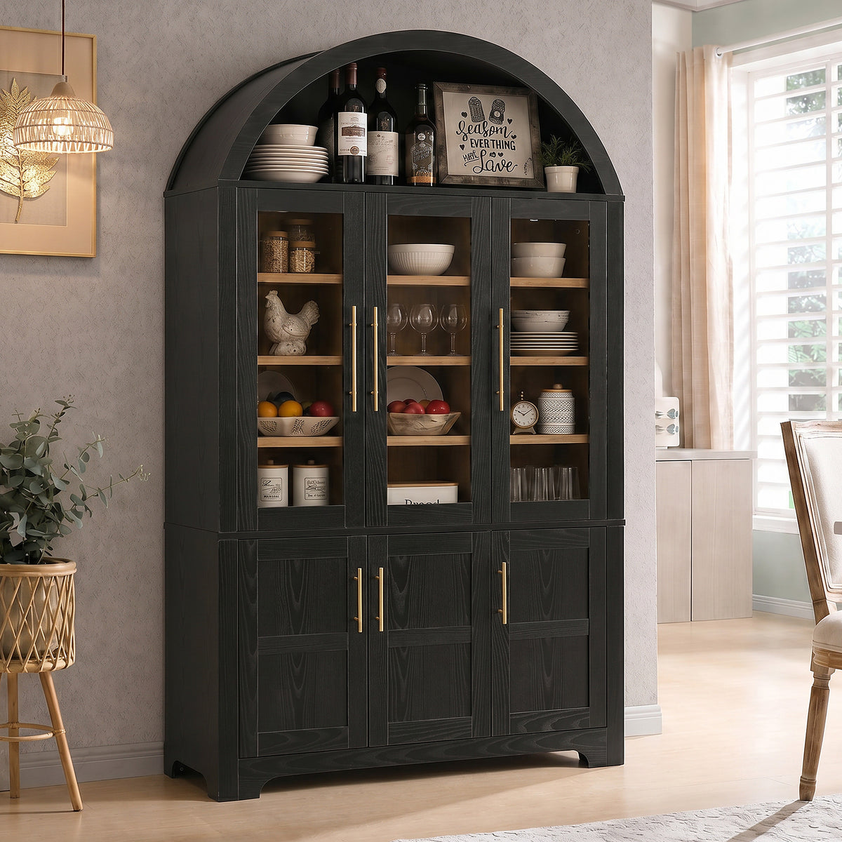 K&K 73" Tall Arched Kitchen Pantry