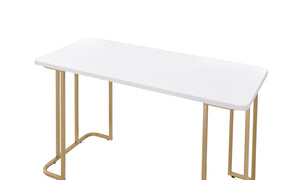 Estie - Writing Desk - White / Gold - Best Buy Furniture