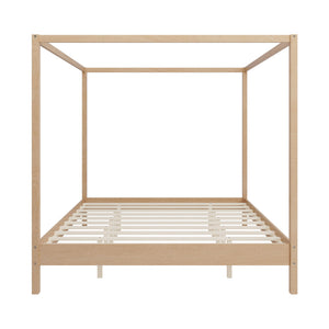 Canopy Bed Frame 4 Poster Platform Bed With Slats Support, No Box Spring Needed