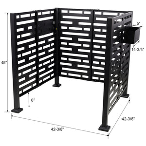 3.5x3.5FT Metal Air Conditioner Privacy Fence with Planter Boxes