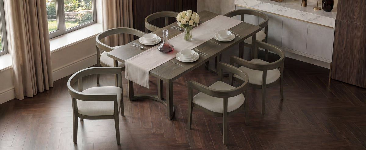 TREXM 7 Piece Dining Table Set for 6