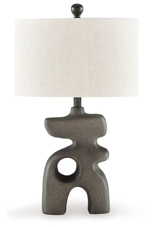Danacy - Paper Table Lamp - Distressed Black - Best Buy Furniture