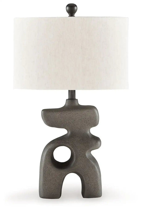 Danacy - Paper Table Lamp - Distressed Black - Best Buy Furniture