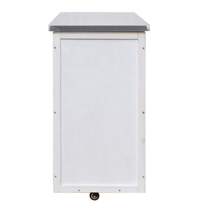 Outdoor Kitchen Island Prep Station With Lockable Wheels, Ample Storage, Towel & Spice Racks