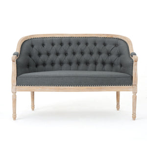 French Country Chesterfield Style Tufted Loveseat - Best Buy Furniture