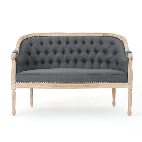 French Country Chesterfield Style Tufted Loveseat - Best Buy Furniture