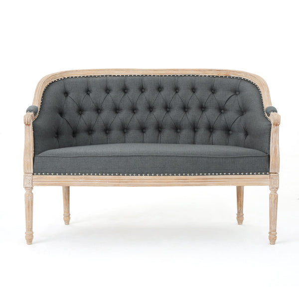 French Country Chesterfield Style Tufted Loveseat - Best Buy Furniture