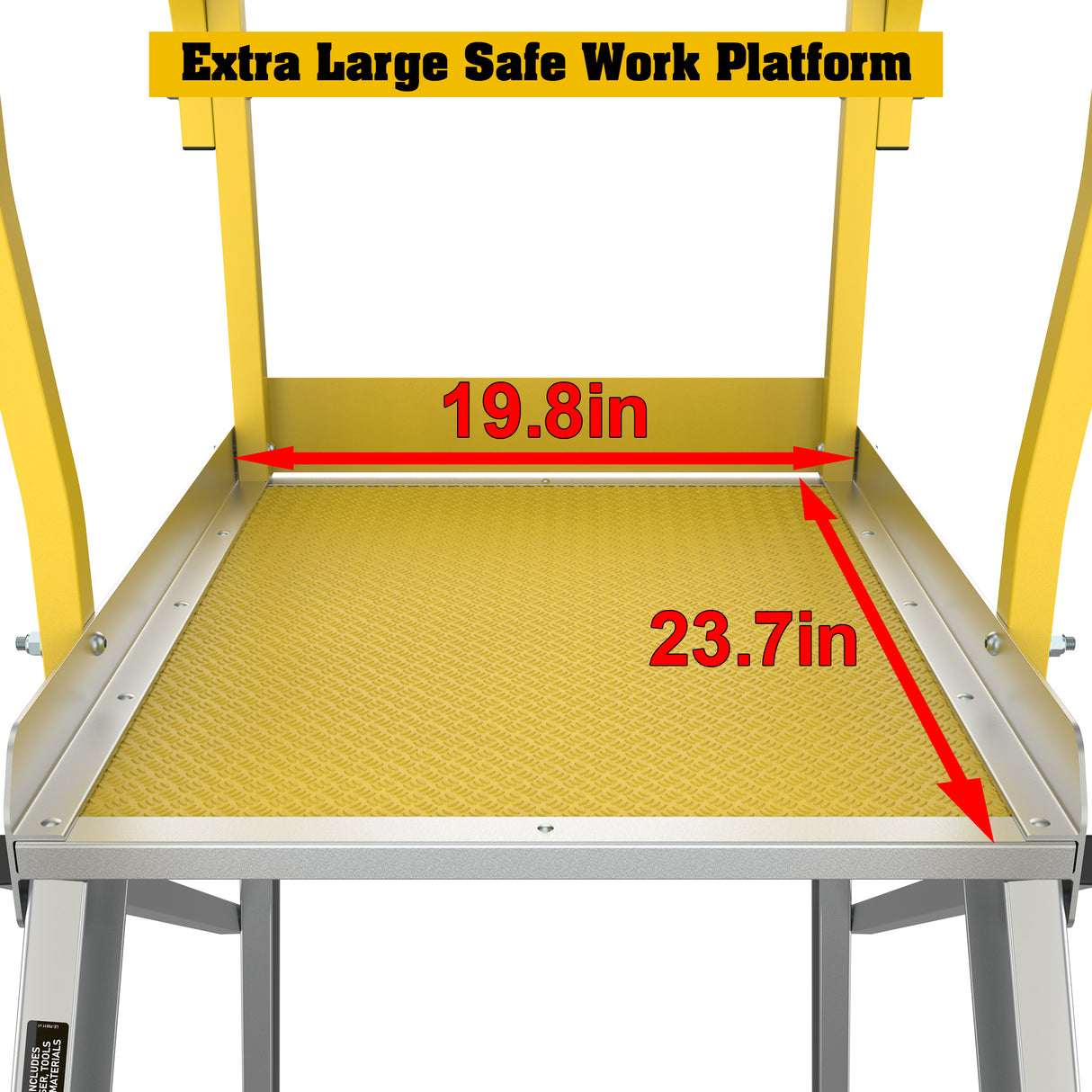 6 Step 375lbs Aluminum Rolling Platform Ladder
