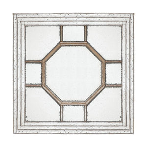 Antique Style Decorative Square Wall Mirror with Mirrored Frame
