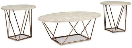 Tarica - Occasional Table Set (Set of 3) - White / Metallic - Best Buy Furniture