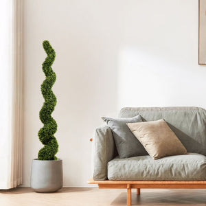 Artificial Outdoor UV Resistant Plastic Boxwood Topiary Spiral Tree