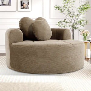 Round Sofa Bed with Memory Foam Sectional Couch for Living Room