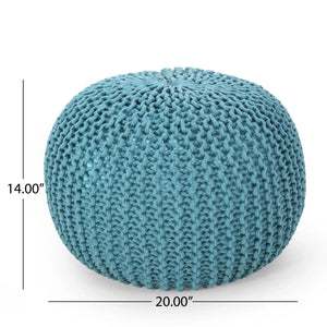 Moro - Knitted Cotton Round Pouf With Pumpkin Shape - Best Buy Furniture