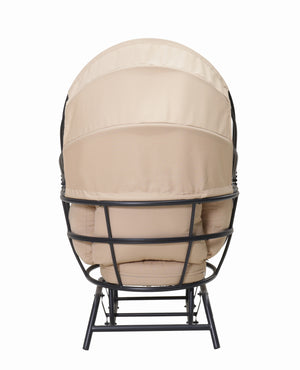 Sunnydaze Modern Luxury Egg Chair with Retractable Canopy - Taupe