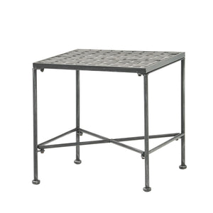 Outdoor Square Side Table With X Shaped Iron Frame - Black - Best Buy Furniture