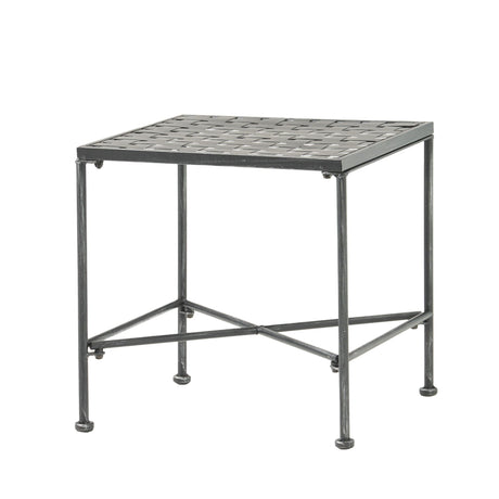 Outdoor Square Side Table With X Shaped Iron Frame - Black - Best Buy Furniture