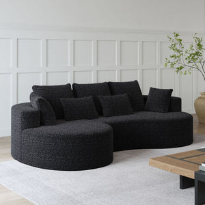 Curved Oversized Sectional Sofa With Extra Deep Seat