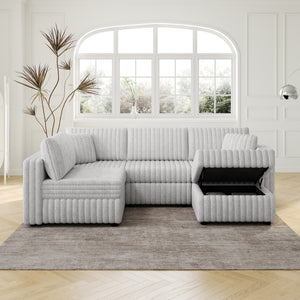 106.3" U-Shaped 4-Person Sofa with Ottoman