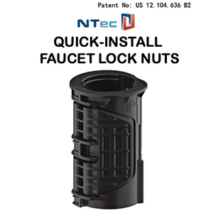 Quick‑Install Faucet Pipe Lock Nuts, High‑Strength Nylon Anti‑Loosening Fixing Nut for Kitchen/Bathroom Sink Base, Fits 1.25 Inch Threaded Pipe